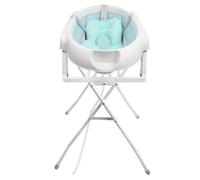 MUL-BOUTIQUE Baignoire pliable bébé -baignoire bebe avec un oreiller de bain,avec Vidange,Baignoire pliable avec support,Convient aux bébés de 0 à 36 mois (vert)