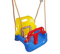 MUL-BOUTIQUE Balançoire 3 en 1 pour Bébé et Enfant, Réglable évolutive Balançoire avec Dossier et Ceinture de Sécurité, pour Intérieur et Extérieur(coloré)