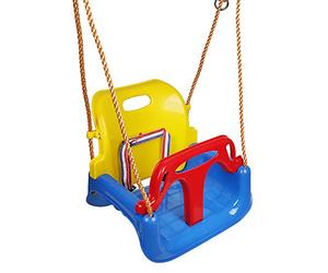 MUL-BOUTIQUE Balançoire 3 en 1 pour Bébé et Enfant, Réglable évolutive Balançoire avec Dossier et Ceinture de Sécurité, pour Intérieur et Extérieur(coloré)