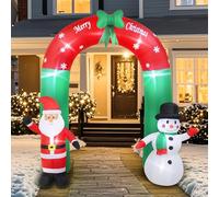 MUL-BOUTIQUE Décorations de Noël Gonflables avec LED Intégrées, Arche de Noël Lumineuse,Deco Lumineuse Noel Exterieur,Décoration de Cour Gonflable de 240cm,Noel Accessoires Intérieur
