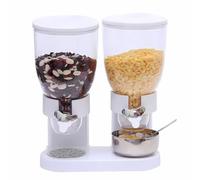 MUL-BOUTIQUE Double Distributeur de Céréales, Cornflakes Dispenser, Contenants de Céréales - Avec 2 contenants, Petit-déjeuner - Outils de Cuisine (blanc)