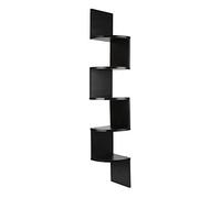 MUL-BOUTIQUE Étagère Murale Angle,Modern Wall Shelves,Support de Stockage à Cinq Couches,Fabriqué en Panneau MDF de Haute Qualité,Convient pour Chambre à Coucher, Bureau, Salle de Bain (Noir)