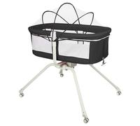 MUL-BOUTIQUE Lit bébé avec Fonction Berceuse, lit Portable avec Matelas, 4 roulettes avec Freins, moustiquaire Incluse, adapté aux bébés de 0 à 18 Mois (Noir)