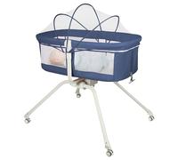 MUL-BOUTIQUE Lit bébé Nomade, lit Parc avec Roues, Petit Espace, Filet Respirant, Berceau pour bébé, Pratique et Facile à déplacer (Bleu Marine)