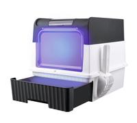 MUL-BOUTIQUE Maison Toilette Chat avec stérilisation UV, Poignée de Transport et Pelle, Désinfection UV,Bac à litiere Chat fermé, Maison de Toilette, 35 * 49 * 37cm Stérilisation (Noir)