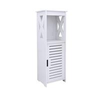 MUL-BOUTIQUE Meuble Salle de Bain,Meuble Toilette, Gain de Place, pour Bain Salon,Cuisine,Armoire de Salle de Bain à Quatre Niveaux avec Portes Doubles,Blanc (22 x 20 x 75 cm)