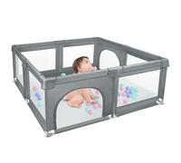 MUL-BOUTIQUE Parc Bebe Modulable, 120x120 Cm, Parc Enfant Pliable, Grand Parc pour Enfant en Bas Âge avec Porte Zippée (gris foncé)