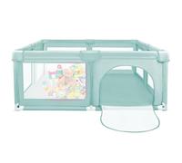 MUL-BOUTIQUE Parc Bebe Modulable, 120x120 Cm, Parc Enfant Pliable, Grand Parc pour Enfant en Bas Âge avec Porte Zippée (vert foncé)