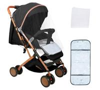 MUL-BOUTIQUE Poussette de Bebe 3 en 1,Poussette Canne Compacte 0-36kg,Poussette de Voyage avec Cotons et Moustiquaire,Possède des Modes Pousser et Tirer,Peut Être Stocké Facilement (noir)