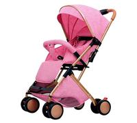 MUL-BOUTIQUE sillita de paseo bebe ultracompacto de 0 a 6 años, silla ligera paseo de viaje con arnés de seguridad de 5 puntos, Plegado compacto y reclinable, Con bolsillos y visera parasol (Rosa)