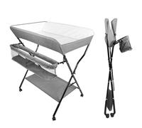 MUL-BOUTIQUE Table à Langer Pliante,Table à Langer Amovible Avec Aoulettes Et Panier De Rangement,Table à Langer Portable à Hauteur Réglable Pour Bébé (gris 3, 98-104cm quatrième vitesse)