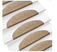 MUL-BOUTIQUE Tapis Escalier, Kit de 15 marchettes d'escalier, 20 x 65 cm Tapis De sécurité Antidérapant Tapis d'intérieur avec Adhésif Réutilisable (Brun)