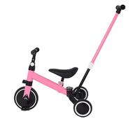 MUL-BOUTIQUE Tricycle Ajustable en Hauteur 2 en 1, Vélo Draisienne Tricycle pour Enfants de 1-3 Ans Tricycle pour Bébé, Velo Evolutif Bebe Sûre Et Confortable, Putter Amovible (Rose)