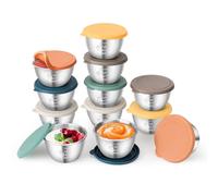 Mulaibdin 12 Pièces Récipients pour Sauces Acier Inoxydable 70ML, Petit Pot Conservation Bébé, Anti-fuite Récipients à vinaigrette to Go, Pots à Sauce pour Salades,Condiments,Collation