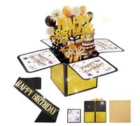 Mulaibdin Carte Anniversaire Femme Homme, Carte Pop Up Anniversaire, Echarpe Anniversaire, Carte Anniversaire avec Enveloppe et Confettis, 3D Carte Cadeau pour Famille,Amis,Compagnon (commun)