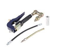 MULAIDI Pistolet à graisse pneumatique en alliage d'aluminium, injecteur haute pression, design ergonomique, 2 ports, entrée 6,35 mm, portable, automobile, bateau, industriel, agricole