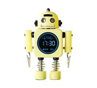 MULAIDI Réveil numérique intelligent avec mode snooze Affichage de la température pour filles et garçons Réveil Chambre pour l'heure Cloc Robot Réveil