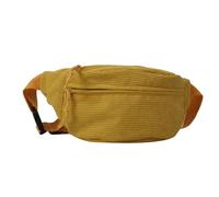 MULAIDI Sac banane en velours côtelé pour fille et femme - Couleur unie - Réglable - Polyvalent, jaune