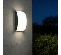 MULANDI 23cm 4.7W Applique Murale Exterieur en Aluminium, Lumiere Exterieur LED, Lanterne Exterieur Monobloc Empêchant Efficacement L'eau de Pluie de Pénétrer, 1000LM IP54 Blanc Chaud 4000K Noir