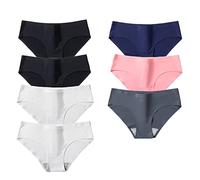 MULANY Femme Slips 7 pièces/Ensemble sans Couture Femmes Culottes Respirant Femme sous-vêtements Soie Satin Slips Lingerie Confort caleçon Grande Taille (Color : 7pcs Set 12, Size : XL)