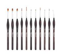 Mulapucher 11 Pièces Pinceaux Professionnels, Petit Ensemble de Pinceau Fin Maquette Modelisme d'art Professionnel pour Miniature, Modèle, Ongles