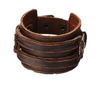 MULBA Brown Bracelet en Cuir de Antique Hommes, Bracelet en Cuir Band Bracelet Bijoux artisanaux Sl2256, One Size, Cuir, sans_pierre, One Size, Cuir, sans_pierre