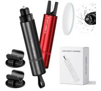 Mulbijeo 2*Outil D'urgence Auto 2 en 1, Marteau Brise-vitre À Ressort Haute Pression Avec Coupe-Ceinture Caché En U, Dispositif De Secours Compact Mini Avec Support Adhésif Pour Voiture SUV MPV