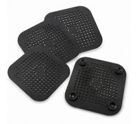Mulbijeo Attrape Cheveux Douche, 4 Pièces, en Silicone, Filtre Evier Cuisine, Nettoyage et Installation Faciles, Filtre Cheveux Douche, Convient aux Siphons de Salle de Bains, Noir