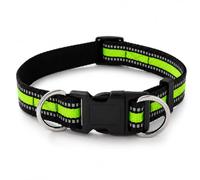 Mulbijeo Collier Chien, Collier pour Chien, Ajustable, 1 Pièce Colier Chien, pour Petit, Grand Et Jeune Chien, Fermeture De Sécurité, Anneau en D Robuste, Confort Optimal, sans Arêtes Vives,Vert