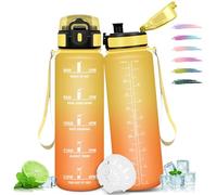 Mulbijeo Gourde 1L, Réutilisable, Gourde Sport, Marqueur Horaire, Bouteille, Étanche, Portable, Gourde Graduée pour Salle de Sport, Vélo, Bureau, Extérieur, École, Bouteille Eau, Water Bottle