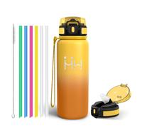 Mulbijeo Gourde 750 ML, Sans BPA, Gourde Isotherme, Isolation Sous Vide à Double Paroi, Bouteille, avec Paille, Acier inoxydable 18/8, Bouteille d'eau Métallique pour Activités Extérieures