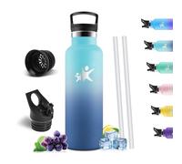 Mulbijeo Gourde Isotherme 750 ML, Reutilizable Sin BPA, Bouteille Isotherme, Aislamiento Al Vacío de Doble Pared, Gourde Inox, avec Paille, Bouteille d'eau Metal para Adultos, Deporte, Oficina, Yoga
