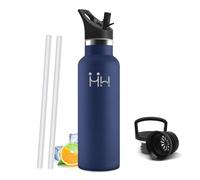 Mulbijeo Gourde Isotherme 750 ML, Reutilizable Sin BPA, Bouteille Isotherme, Aislamiento Al Vacío de Doble Pared, Gourde Inox, avec Paille, Bouteille d'eau Metal para Adultos, Deporte, Oficina, Yoga