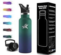 Mulbijeo Gourde Isotherme 750 ML, Reutilizable Sin BPA, Bouteille Isotherme, Aislamiento Al Vacío de Doble Pared, Gourde Inox, avec Paille, Bouteille d'eau Metal para Adultos, Deporte, Oficina, Yoga