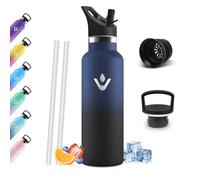 Mulbijeo Gourde Isotherme 750 ML, Reutilizable Sin BPA, Bouteille Isotherme, Aislamiento Al Vacío de Doble Pared, Gourde Inox, avec Paille, Bouteille d'eau Metal para Adultos, Deporte, Oficina, Yoga