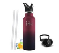 Mulbijeo Gourde Isotherme 750 ML, Reutilizable Sin BPA, Bouteille Isotherme, Aislamiento Al Vacío de Doble Pared, Gourde Inox, avec Paille, Bouteille d'eau Metal para Adultos, Deporte, Oficina, Yoga