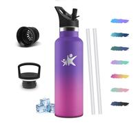 Mulbijeo Gourde Isotherme, 750ml en Inox 18/8, Bouteille, sans BPA, Anti-Fuite, Gourde Inox, Réutilisable, Gourdes, avec Paille, Bouteille d'Eau pour Sport École Voyage