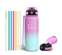 Mulbijeo Gourde, Sans BPA, Gourde Isotherme 750 ML, Isolation Sous Vide à Double Paroi, Bouteille, avec Paille, Acier inoxydable 18/8, Bouteille d'eau Métallique pour Cyclisme, Excursion