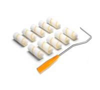 Mulbijeo Set de Rouleaux de Peinture 10 cm avec Support - 10x Petit Rouleau pour Peinture Murale, Plafond & Portes - Kit de Rouleau à Peinture avec Application Propre et Sans Traces