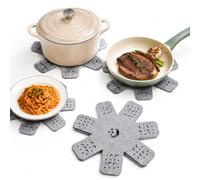 Mulbijeo sous-Plat en Feutre - Motif Étoiles Et Lune - Lot De 5 Pièces - Coussinets Isolants Thermiques pour Casseroles, Poêles & Ustensiles De Cuisine - Protection Comptoir Anti-Rayures
