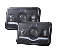 Mulcort 2 Phares LED Rectangulaire de 10,2 x 15,2 cm, phare rectangulaire de 12,7 cm avec feux de croisement et de route, clignotant DRL de Compatible avec Ford Peter bilt Ken worth Freight liner