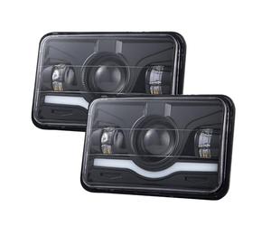 Mulcort 2 Phares LED Rectangulaire de 10,2 x 15,2 cm, phare rectangulaire de 12,7 cm avec feux de croisement et de route, clignotant DRL de Compatible avec Ford Peter bilt Ken worth Freight liner