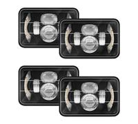 Mulcort 4 pcs Phare LED de 12,7 cm, Phare rectangulaire de Voiture de 10,2 x 15,2 cm avec Clignotant DRL, Faisceau Haut/Bas de Ampoules de phares Compatible avec Peterbilt Ken Worth Olds Mobile