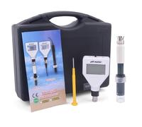 Mulcort PH-98218 Testeur d'acidité de la peau Sonde remplaçable Affichage LCD Compteur d'acidité numérique Portable Compteur polyvalent Sol/Alimentation/Peau Compteur d'acidité multifonction étanche