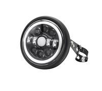 Mulcort Phare LED pour Moto de 7 Pouces, Rond Phare de Travail LED avec Seau de boîtier et Clignotants à Faisceau Haut/Bas, Projecteurs Lumière Feux de Travail pour Voiture Truck ATV SUV(Type 2)