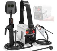 Mulcort Poste à Souder,Machine à Souder Inverseur 120A 220V, Machine à souder MMA avec Affichage LED,adaptée au fil de Soudage de 10~50mm,avec Masque,Brosse en acier,Porte-électrode,Pince de Soudage