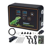 Mulcort Système de brumisation intelligent pour reptiles - 2 buses de pulvérisation - Réglage à 360 ° - Crochet ou ventouse - Pulvérisation programmée pour lézards, caméléons, serpents, tortues