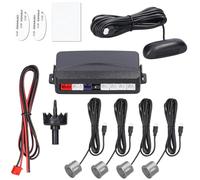 Mulcort Système de Radar de recul arrière, Capteur de stationnement de Voiture avec 4 capteurs de stationnement, Détection de Distance/écran LCD/avertisseur sonore(Gris)