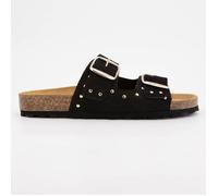 Mule cuire avec double boucles ajustables et clous dorés Femme I AM 37
