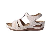 Mule Femme Confortable Sandales Compensé Sandales compensées pour femmes 2025 Chaussures de marche formelles pour femmes avec soutien de la voûte plantaire Chaussure Femme (Beige 38)